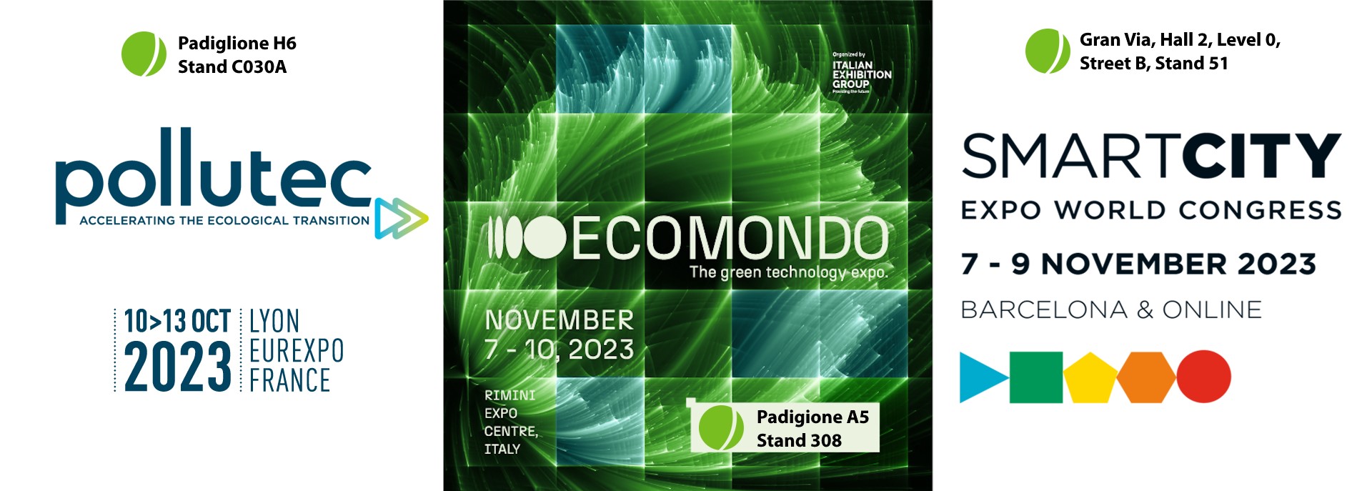 Adambì partecipa a Ecomondo 2023, Pollutec 2023, Smart City Expo World Congress 2023 con cassonetti intelligenti e software gestionali per l'ambiente
